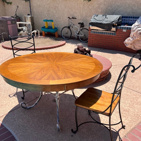 Round Wooden Dining Table - Picture 3 of 3